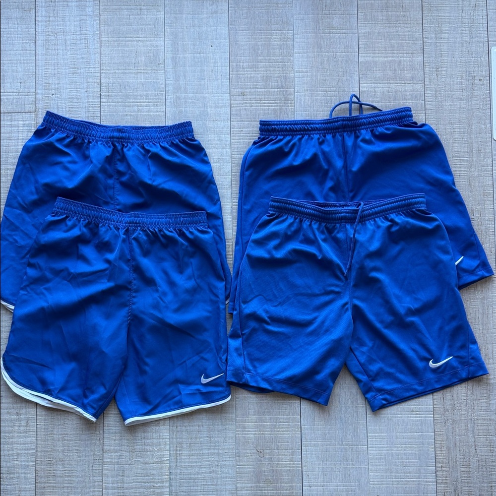 Nike Boys Royal Blue Athletic Shorts Set - 4 pair